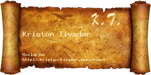 Kriston Tivadar névjegykártya