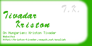 tivadar kriston business card